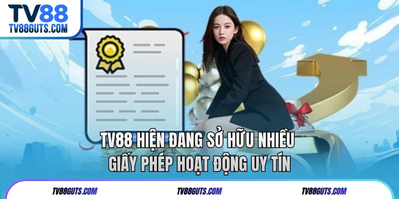 TV88 hiện đang sở hữu nhiều giấy phép hoạt động uy tín